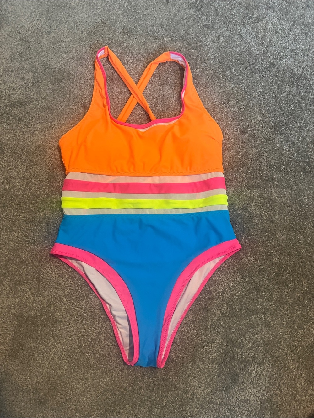 POPVIL | Neon Color Block One Piece Bathing Suit